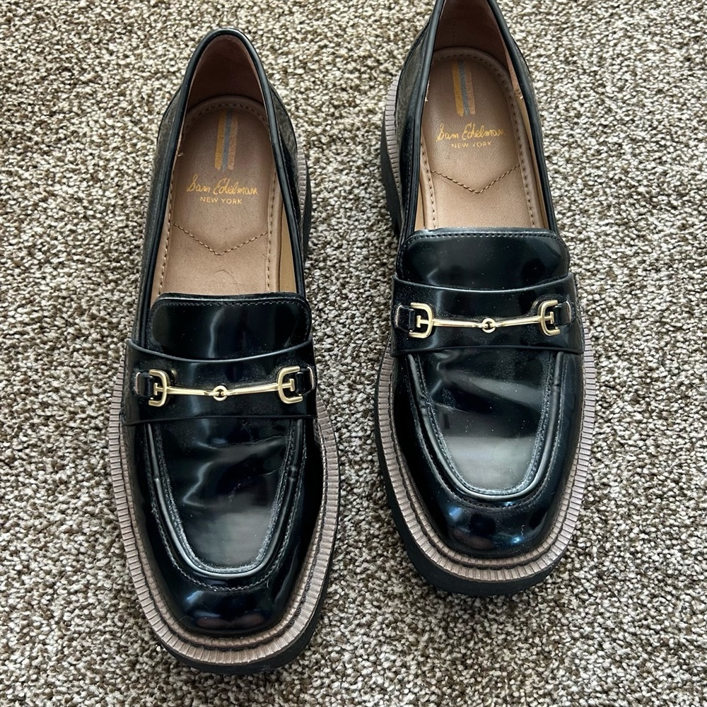 Black Leather Loafers by Sam Edelman